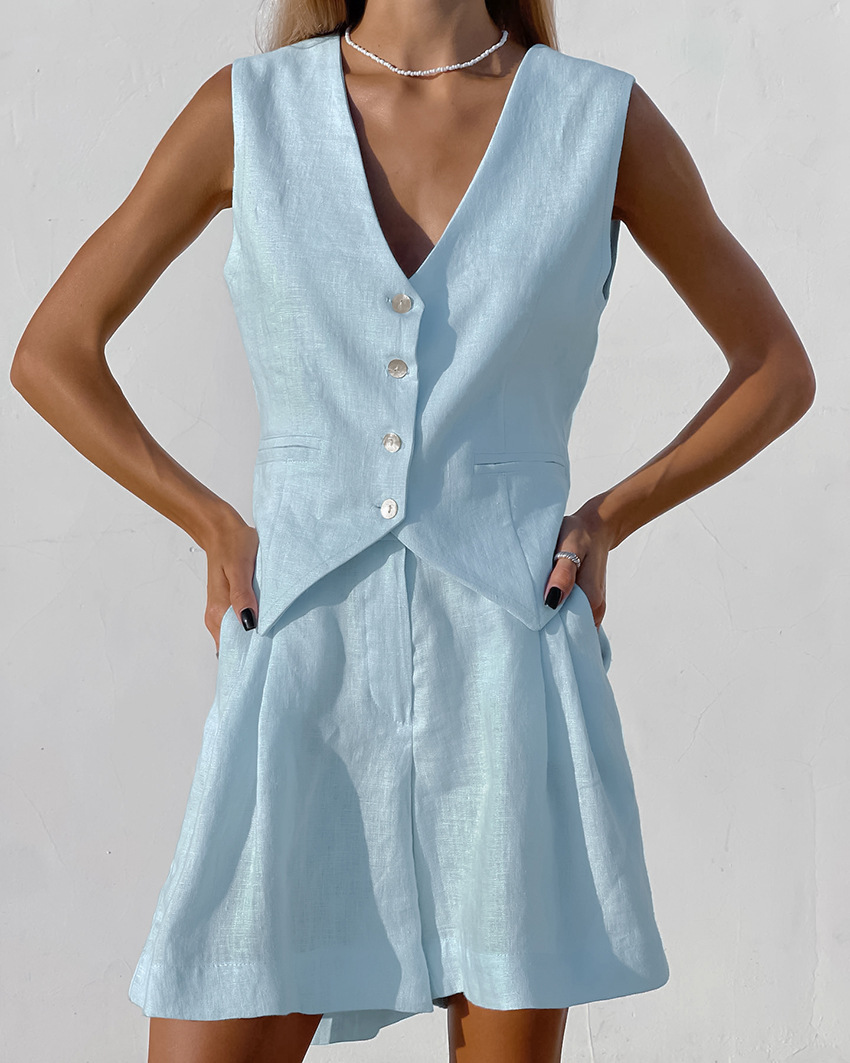 Summer Clothing Linen - 2025 신상 수트 베스트 + 반바지