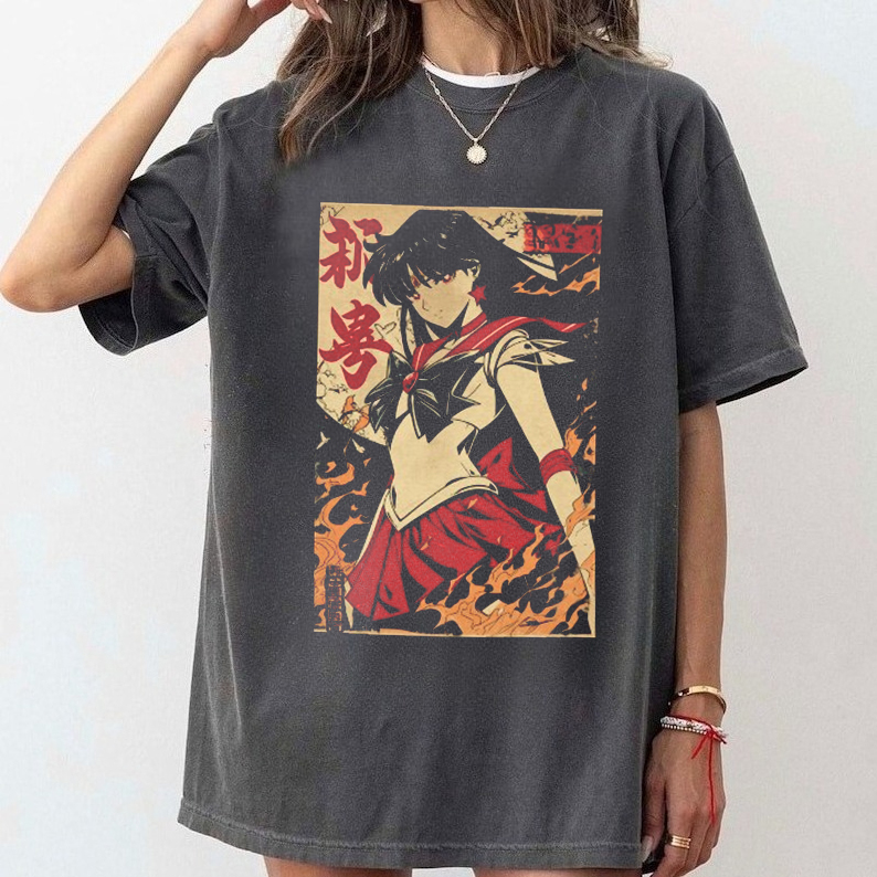 Summer Japanese Clothing - 세일러문 레트로 90년대 애니메이션 그래픽 티셔츠