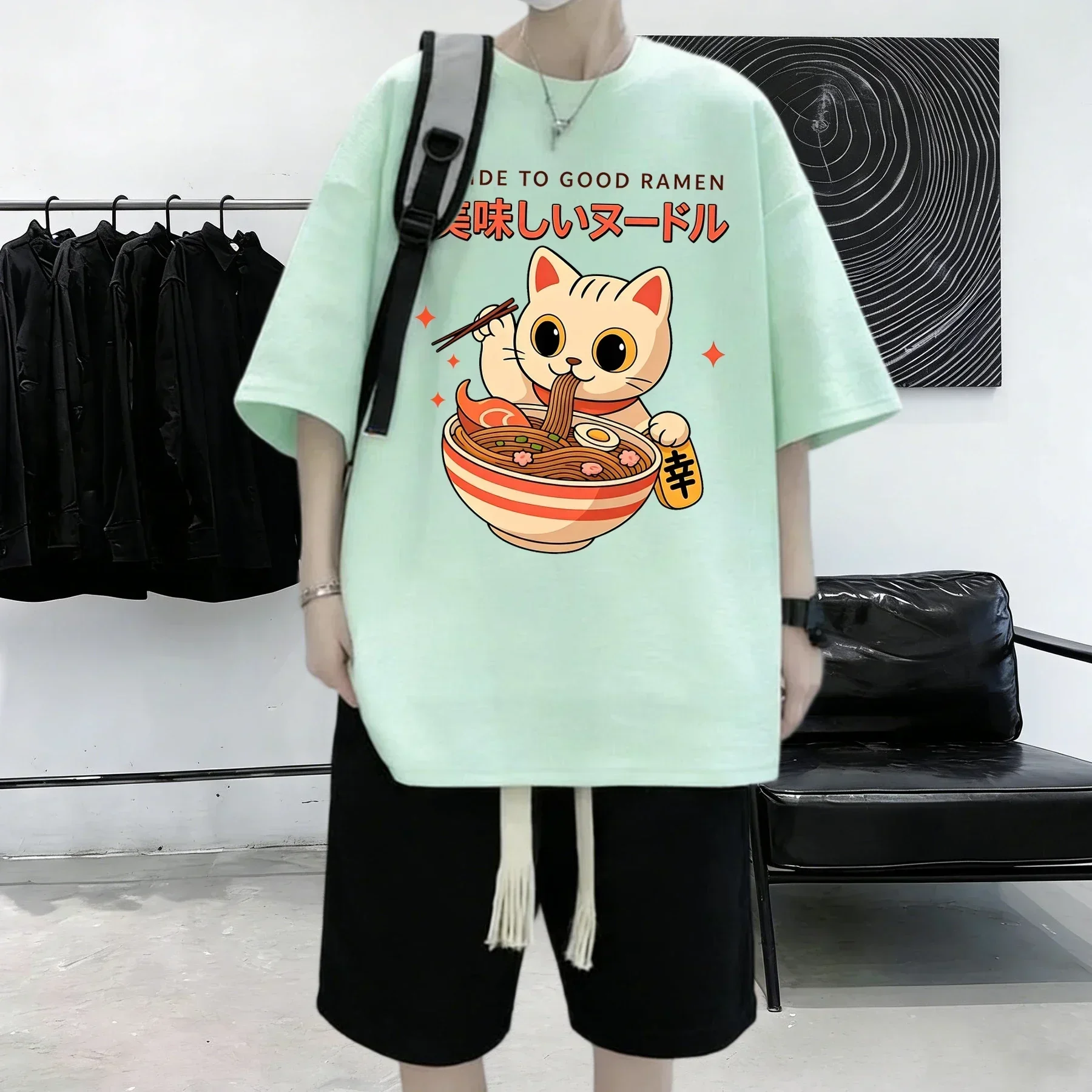 Summer Clothing Guide - 좋은 라면 가이드 프린트 남성 여름