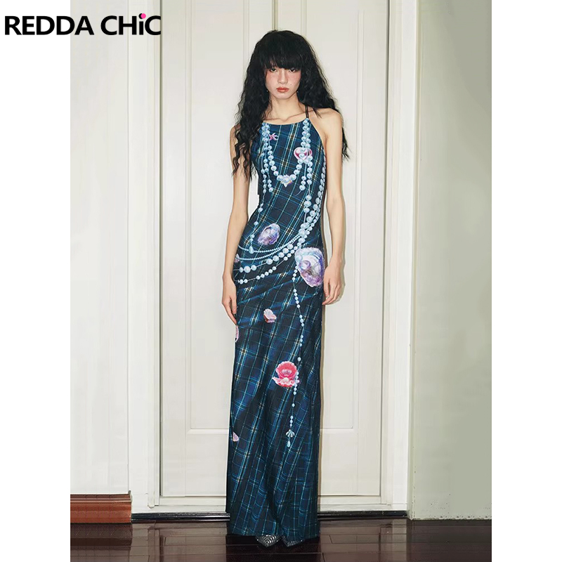 Summer Clothing Drip - REDDACHiC 3D 프린트 진주 체크 무늬