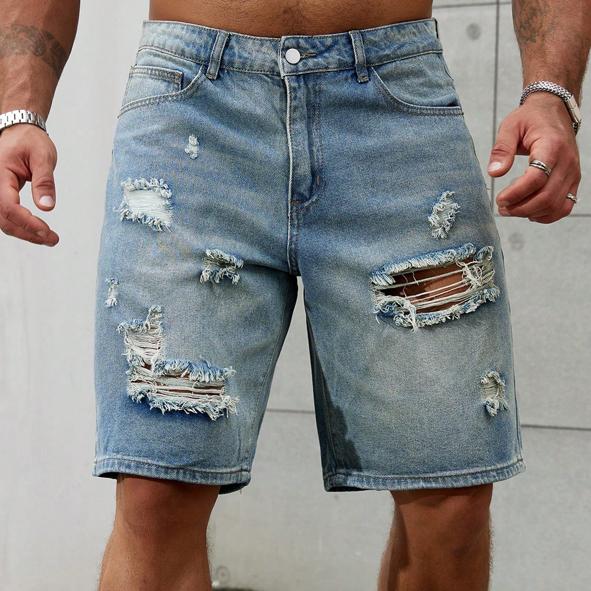 Summer Clothing Brands - 남성용 찢어진 짧은 청바지 브랜드 의류,