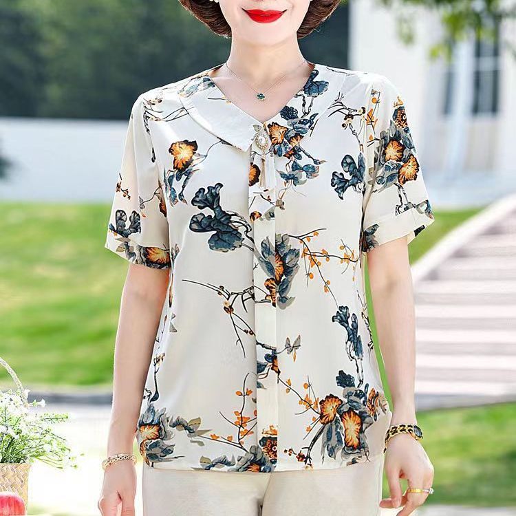 Summer Clothing Over 60 - 슬리밍 효과 여름 새로운 스타일 엄마복