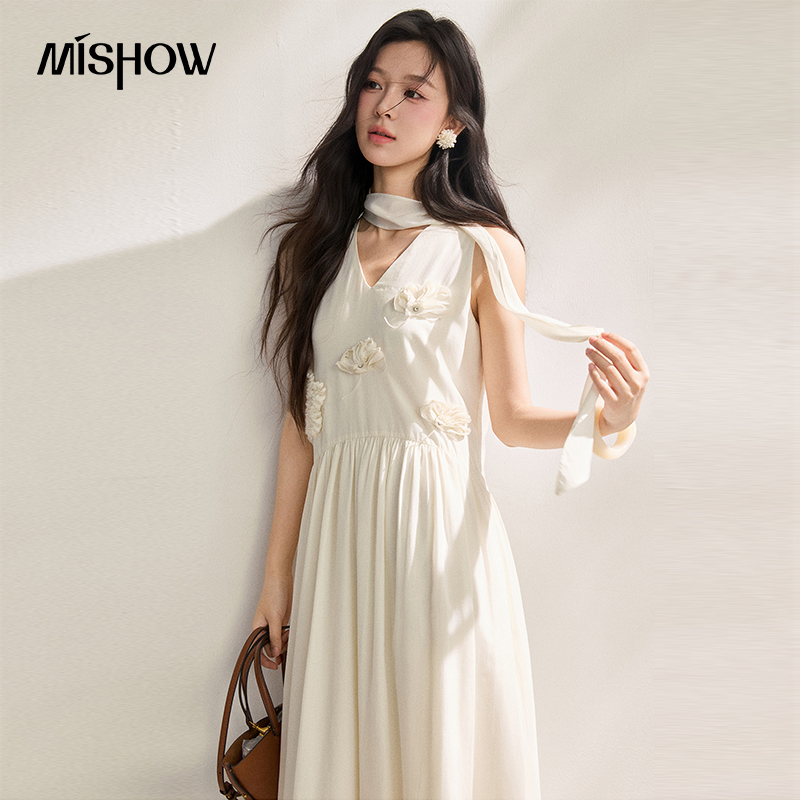 Sundress Midi Floral - MISHOW 여성용 Lyocell 3D 플라워 미디