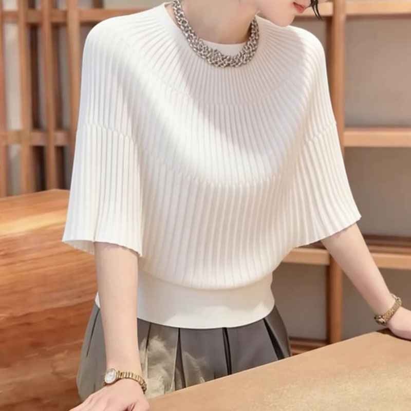 Summer Days Clothing - 여성 의류 여름 O-넥 니트 스웨터
