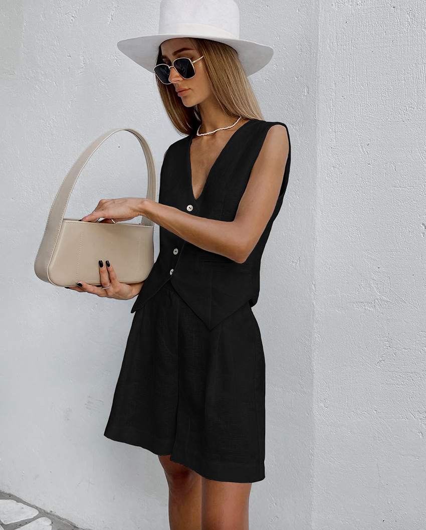 2025 신상 수트 베스트 + 반바지 세트 여름 코튼  - Summer Clothing Linen 리뷰 및 가격