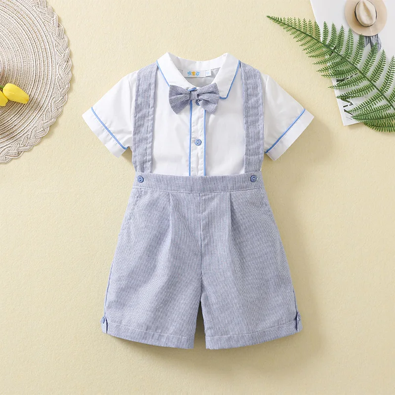 생일 아기 소년 옷 스페인어 어린이 탑 + 멜빵 바지  - Summer Clothing In Spanish 리뷰 및 가격