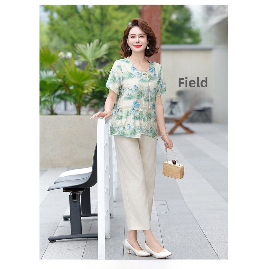 성숙한 여성 여름 패션 루즈핏 반팔 쉬폰 탑 빈티지 스 - Summer Clothing Over 60 리뷰 및 가격