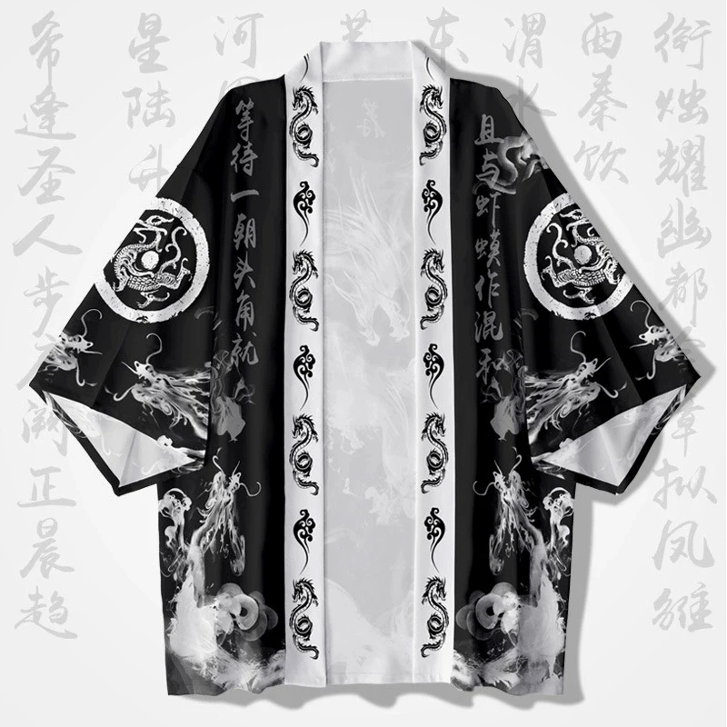 일본 전통 의상 일본 기모노 여성용 잉크 드래곤 프린트 - Summer Japanese Clothing 리뷰 및 가격
