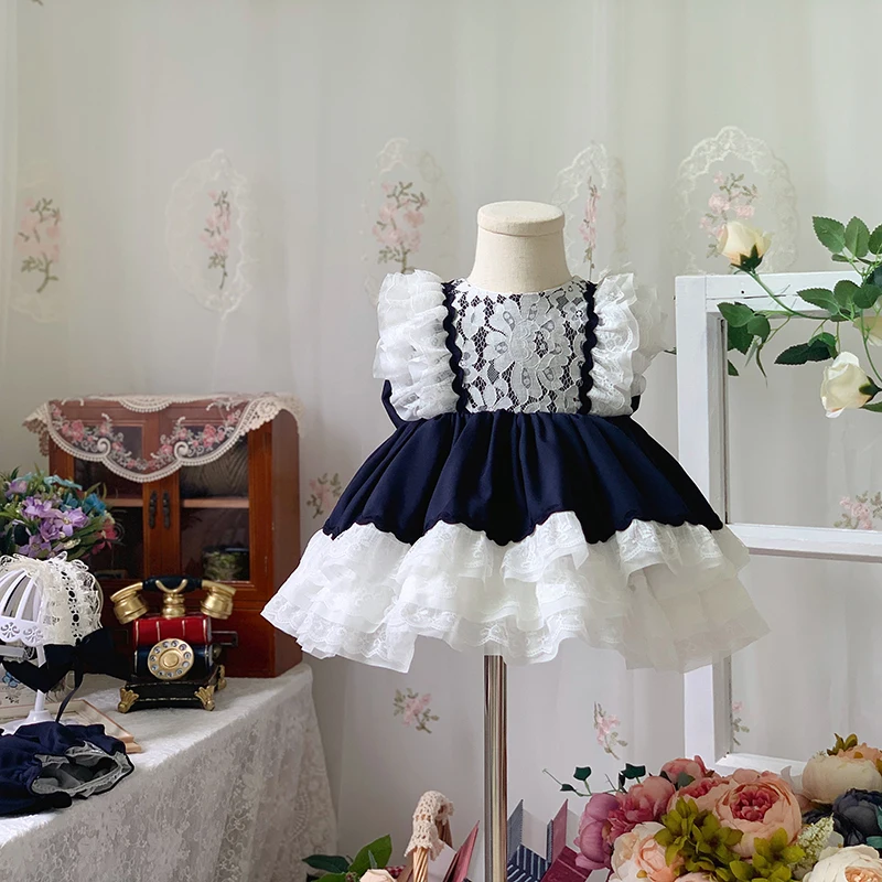 아기 의류 스페인어 빈티지 로리타 볼 가운 레이스 보우 - Summer Clothing In Spanish 리뷰 및 가격