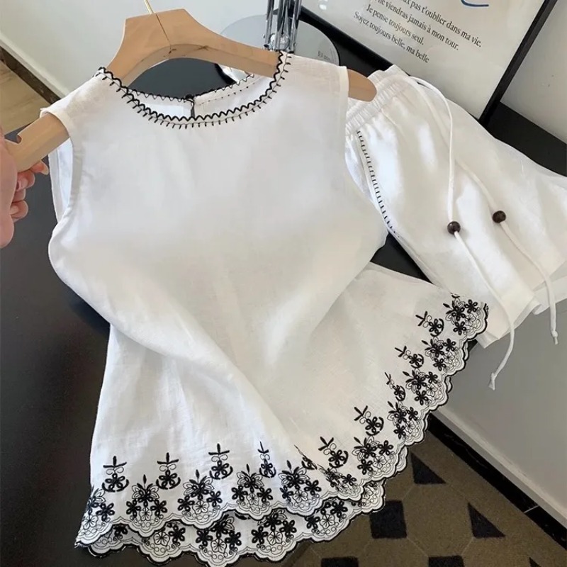 심플한 올드머니 스타일 면과 린넨 중공업 자수 레이스  - Summer Clothing Linen 리뷰 및 가격