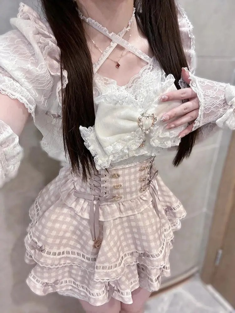 여름 일본 고딕 Y2k 로리타 보우 드레스 세트 여성  - Summer Japanese Clothing 리뷰 및 가격