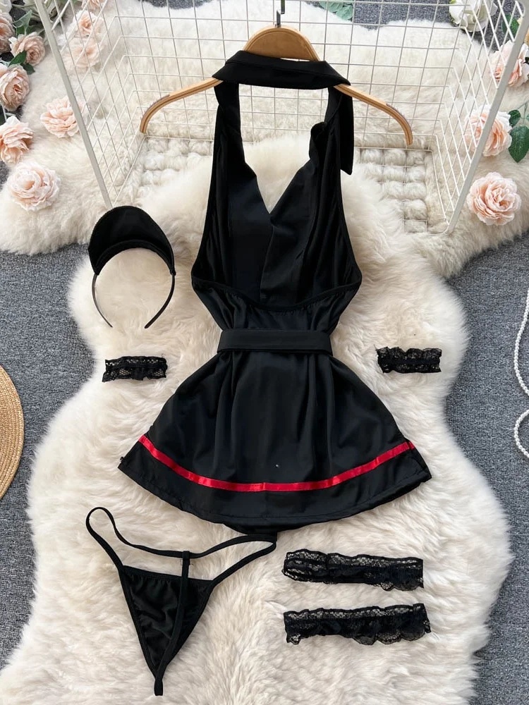 에로틱 패션 섹시 홀터 란제리 드레스 여름 V넥 빈티지 - Summer Clothing Stores 리뷰 및 가격