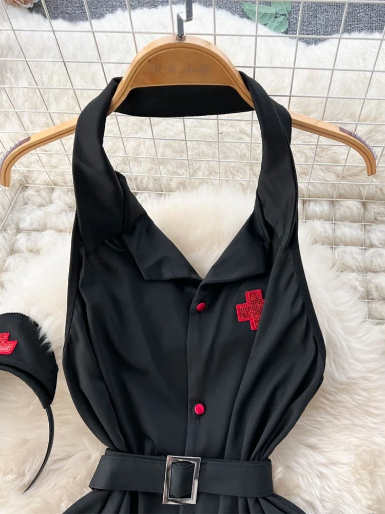 에로틱 패션 섹시 홀터 란제리 드레스 여름 V넥 빈티지 - Summer Clothing Stores 리뷰 및 가격
