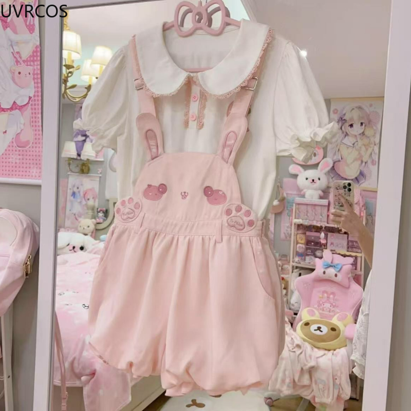 일본 카와이 귀여운 로리타 스타일 반바지 세트 여성 달 - Summer Japanese Clothing 리뷰 및 가격