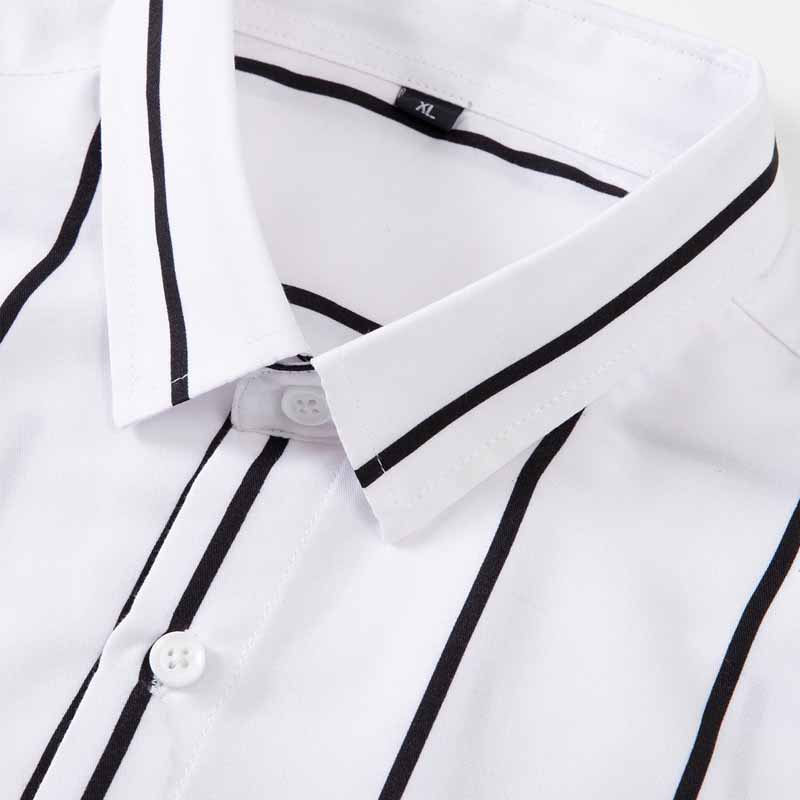 남성 스트라이프 드레스 셔츠 긴팔 슬림핏 포멀 비즈니스 - Summer Clothing Long Sleeve 리뷰 및 가격