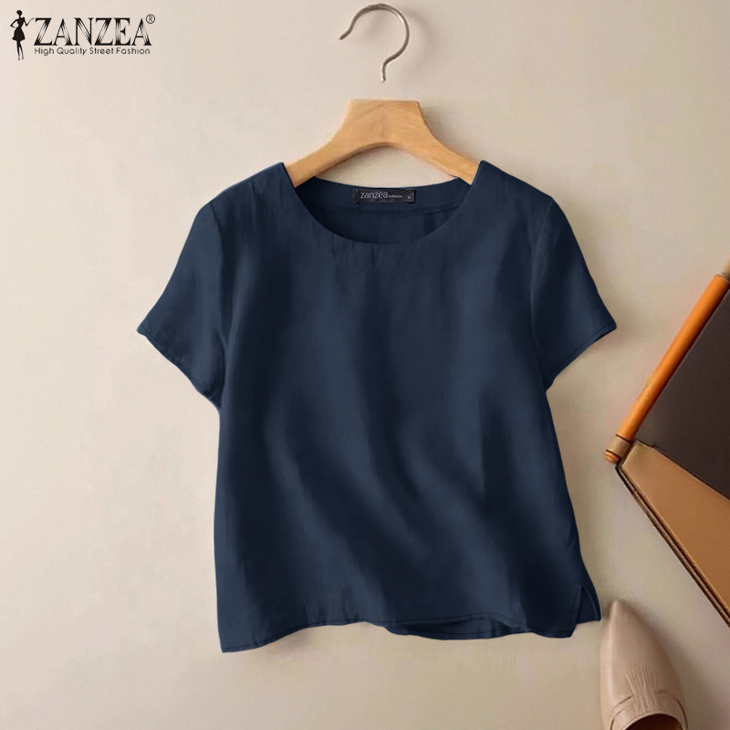 ZANZEA 여성용 여름 캐주얼 코튼 블라우스 O 넥  - Summer Days Clothing 리뷰 및 가격