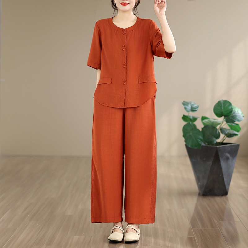 새로운 여름 코튼 린넨 루즈핏 유행 와이드 레그 팬츠  - Summer Clothing Over 60 리뷰 및 가격