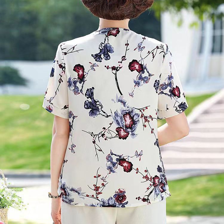 슬리밍 효과 여름 새로운 스타일 엄마복 루즈한 반팔 쉬 - Summer Clothing Over 60 리뷰 및 가격