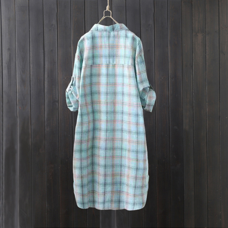 체크무늬 셔츠 여성 여름 긴팔 루즈핏 큰 사이즈 탑 긴 - Summer Clothing Linen 리뷰 및 가격