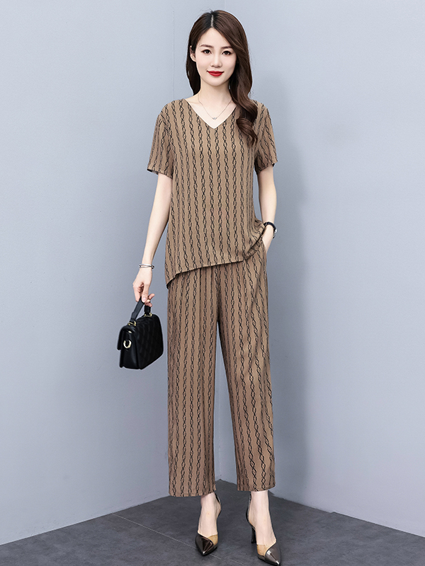 여름 신상 루즈핏 한국 스타일 반팔 투피스 세트 만능  - Summer Clothing Over 60 리뷰 및 가격
