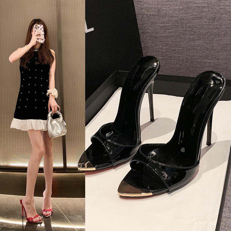 2026 신상 메탈 포인트 섹시 스틸레토 힐 슬리퍼 여 - Summer Clothing Stores 리뷰 및 가격