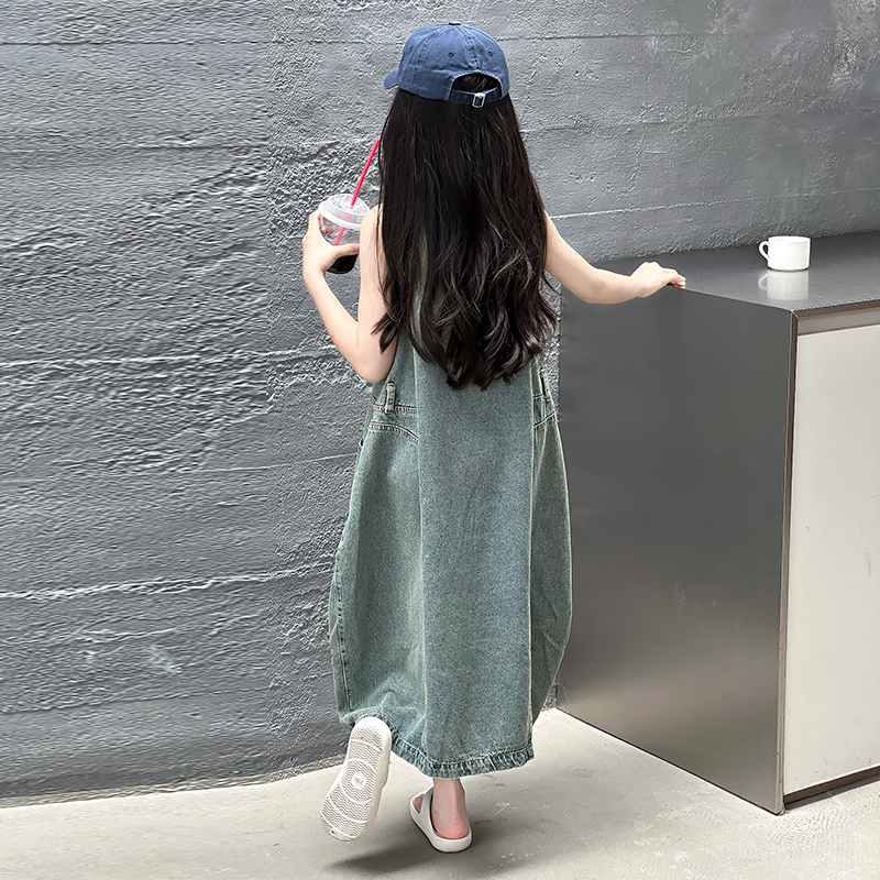 빈티지 블루 어린이 소녀 고품질 민소매 데님 드레스 s - Summer Clothing Linen 리뷰 및 가격