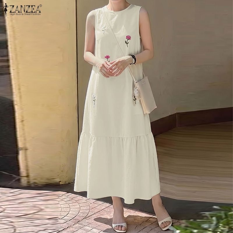 ZANZEA 패션 여름 Sundress 여성 캐주얼 O - Sundress Midi Floral 리뷰 및 가격