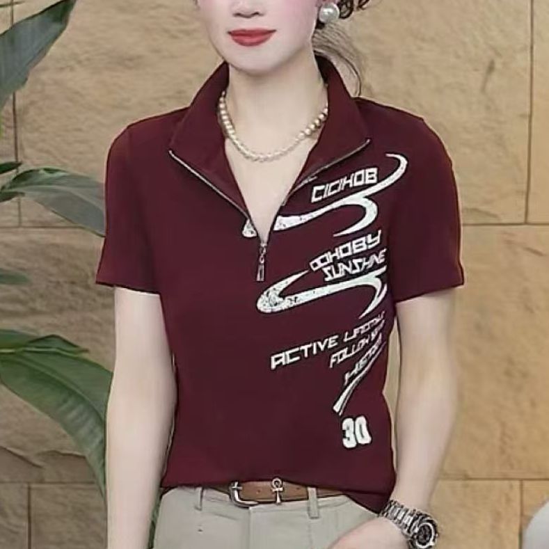 2026년 여름 유행 슬림핏 반팔 티셔츠 스탠드 칼라  - Summer Clothing Over 60 리뷰 및 가격