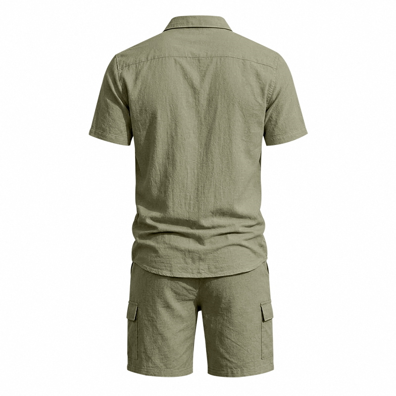 남성 여름 아메리칸 린넨 투피스 세트 반팔 셔츠 드로스 - Summer Clothing Linen 리뷰 및 가격