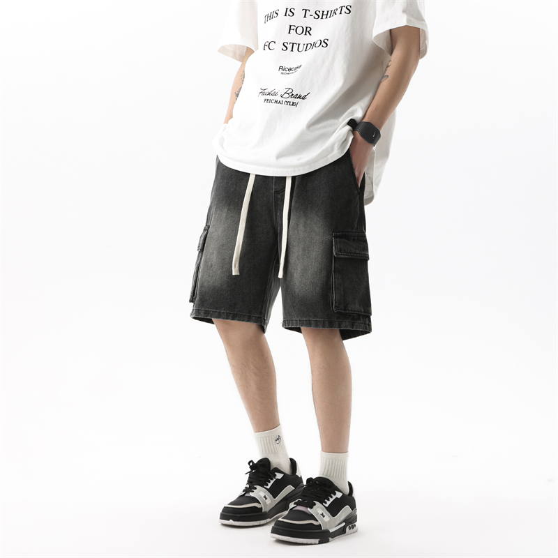 여름 남성 데님 반바지 레트로 패션 신축성 있는 허리  - Summer Clothing Brands 리뷰 및 가격
