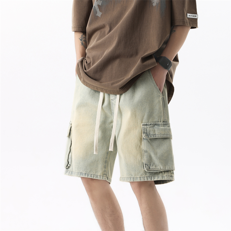 여름 남성 데님 반바지 레트로 패션 신축성 있는 허리  - Summer Clothing Brands 리뷰 및 가격